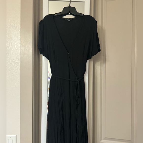Lulus Black Flutter Sleeve Wrap Maxi Dress - Picture 6 of 9